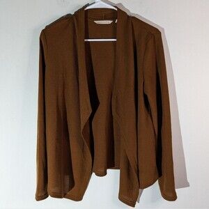 Soft Surroundings Waffle Thermal Drape Front Cardigan Sweater